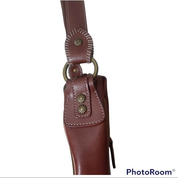 Dockers Suede Army Green & Brown Genuine Leather Purse - Shoulder Bag - EUC - Picture 5 of 11